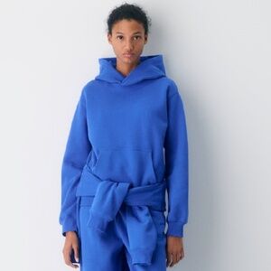 Aritzia TNA sweat fleece zip-up hoodie in ablaze blue, size Small